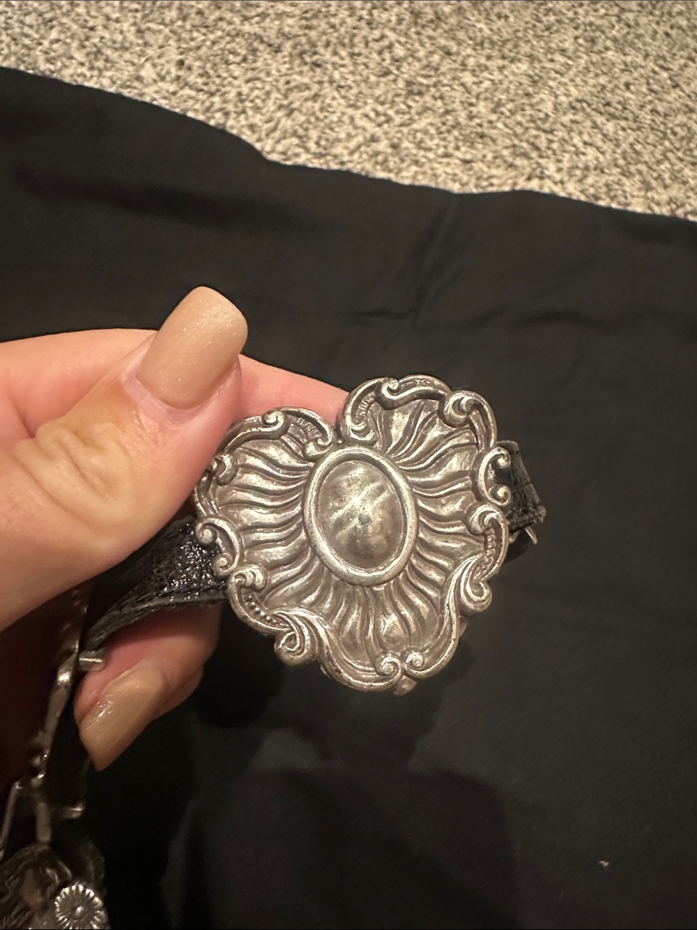 ๐๐บ๐ธ1993 Vintage Brighton Silver Western Concho Link Belt - Picture 7 of 11